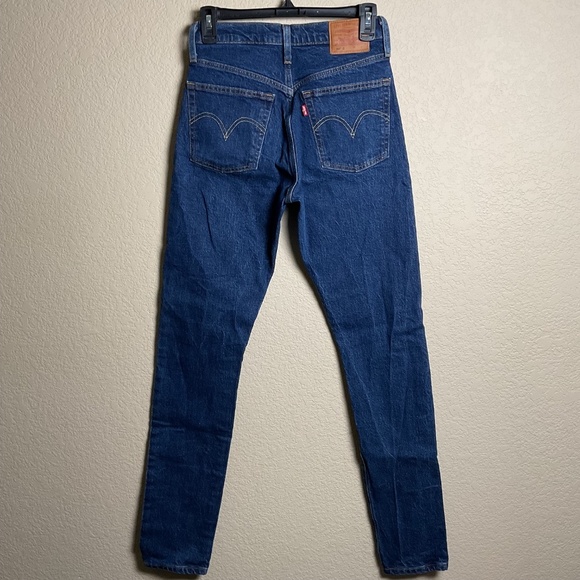 Levis Womens W25 L32 501 Skinny Premium‎ Blue Denim High Wasted Jeans - Picture 2 of 10